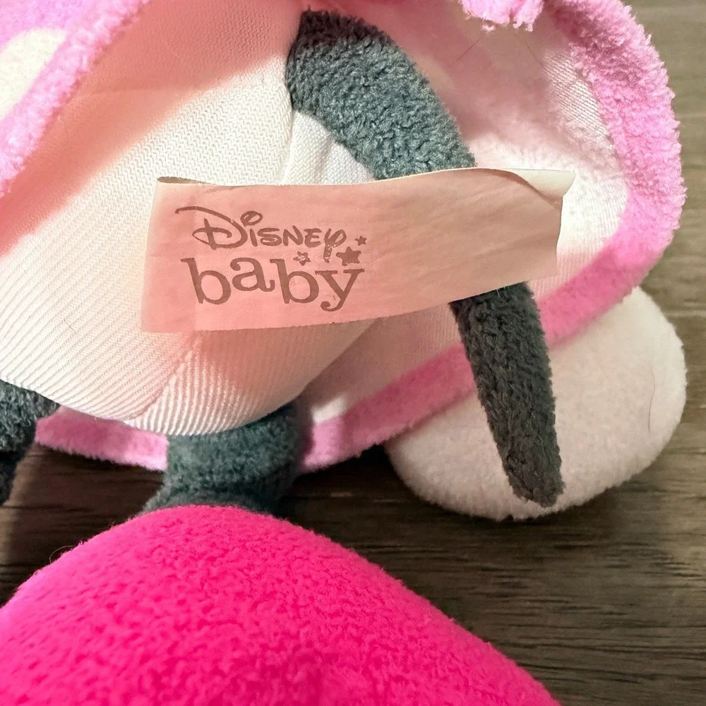 Disney Baby Minnie Mouse Plush Pink Polka Dot Dress Stuffed Animal Toy